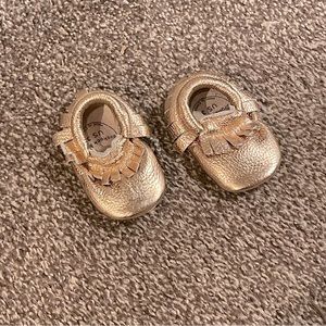 Rose Gold Baby Moccasins